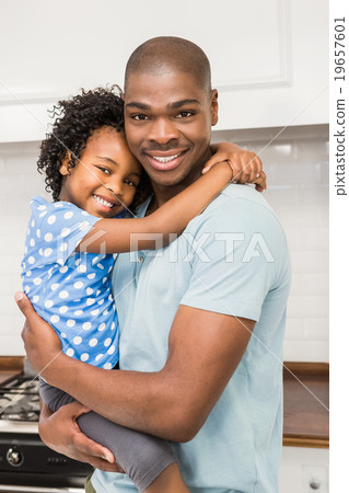 Father and daughter in the kitchen  19657601