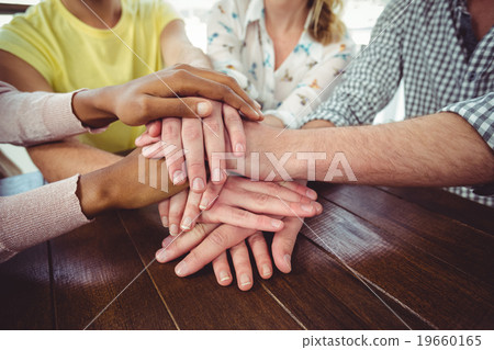 Creative businessteam making a large motivation gesture Creative businessteam making a large motivation gesture 19660165