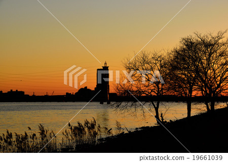 Yodogawa evening landscape 19661039