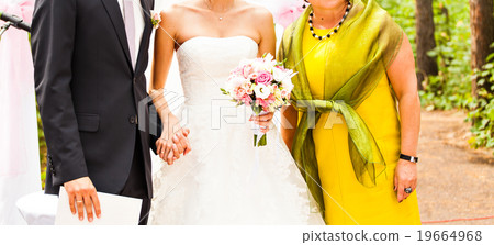 Bride And Groom Celebrating With Guests  19664968