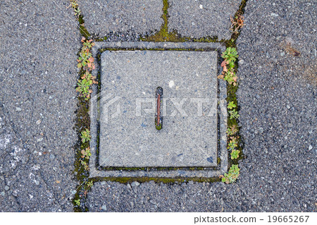 Old square cement manhole cover Old square cement manhole cover 19665267