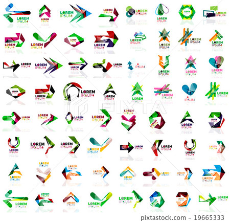 Set of geometric design arrow icons 19665333