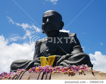 Big statue of Thai famous monk Huai Mongkol Temple Big statue of Thai famous monk Huai Mongkol Temple 19666538