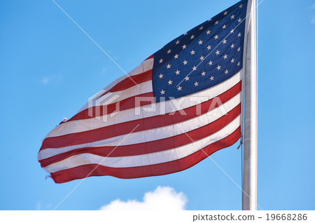 US American flag waving in the wind 19668286