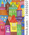 Fairytale town drawing 19669207
