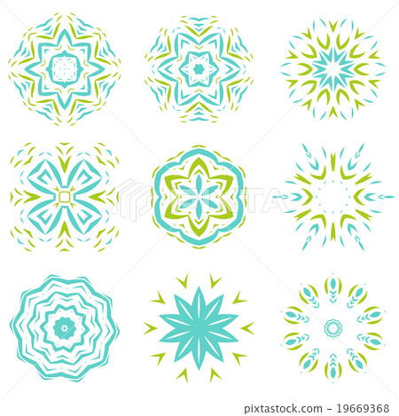 Abstarct natural green and blue ornament object 19669368