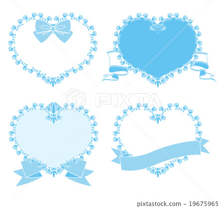 Heart rose frame set (single color) Blue Heart rose frame set (single color) Blue 19675965