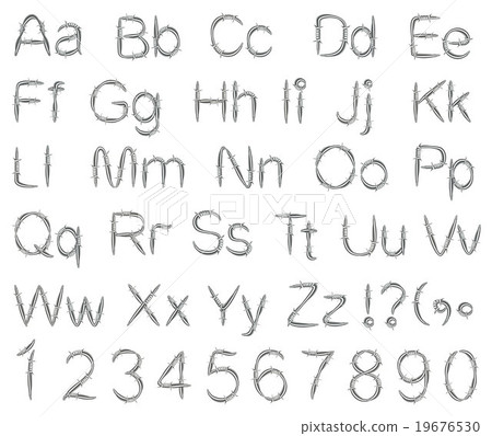 Alphabet letters type of barbed wire 19676530