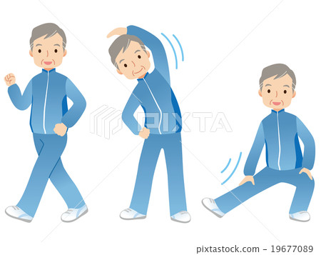 行使體操的年長人 19677089