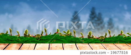 Composite image of wooden desk Composite image of wooden desk 19677816