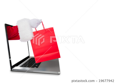 Composite image of father santa holding a shopping bag Composite image of father santa holding a shopping bag 19677942