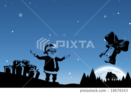 Composite image of christmas scene silhouette Composite image of christmas scene silhouette 19678343