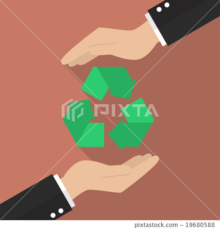 Hands holding recycle icon 19680588