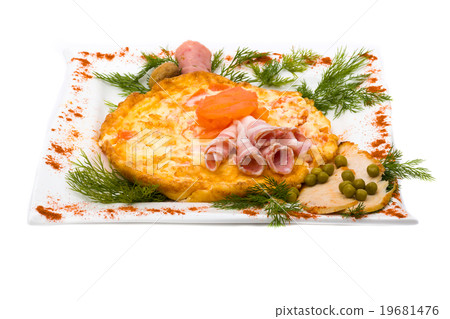 Salad with ham and vegetables Salad with ham and vegetables 19681476