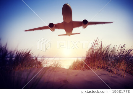 Airplane Travel Destination Outdoors Concept 19681778
