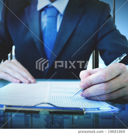 Business Man Writing On A Conference Table Concept 19681869