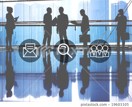 Mail Magnifying Glass Search Team Concept Mail Magnifying Glass Search Team Concept 19683105