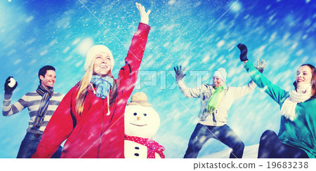 Christmas Cheerful People Holiday Winter Friendship Concept Christmas Cheerful People Holiday Winter Friendship Concept 19683238