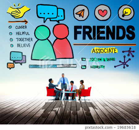 Friends Group People Social Media Loyalty Concept Friends Group People Social Media Loyalty Concept 19683618