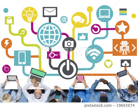 Connecting Internet Online Social Media Social Network Concept Connecting Internet Online Social Media Social Network Concept 19683874
