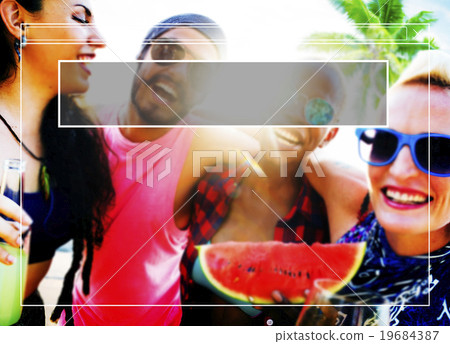 Copy Space Frame Summer Vacation Holiday Concept 19684387