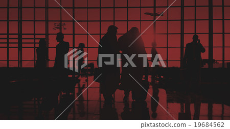 Back Lit Business People Traveling Airport Passenger Concept 19684562
