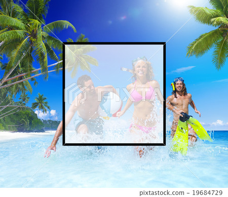 Summer Togetherness Friendship Square Copy Space Concept 19684729