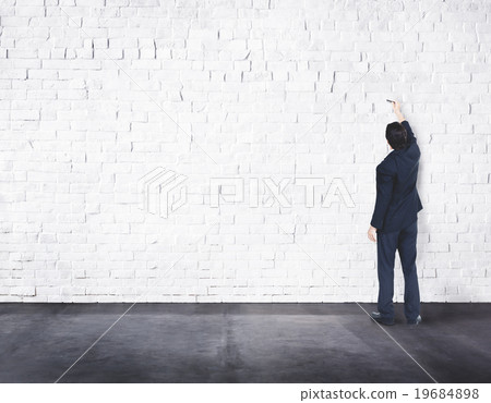 Businessman Bricks Wall Ideas Copy space Concept 19684898