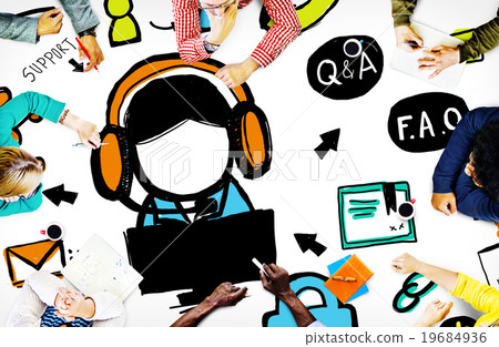 Customer Service Support Solution Assistance Aid Concept Customer Service Support Solution Assistance Aid Concept 19684936