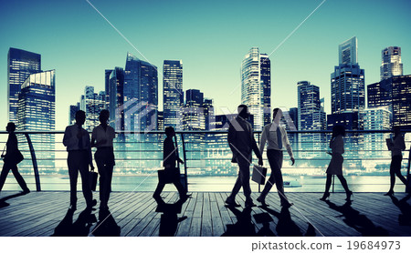 Commuter Business City Cityscape Corporate Colleagues Concept 19684973