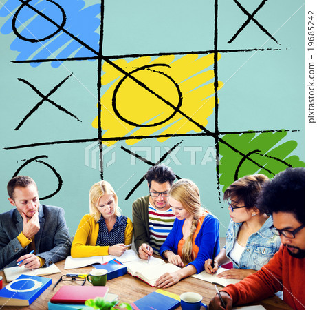 Leisure Game Tic Tac Toe Competition Challenge Winner Concept 19685242
