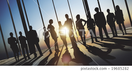 Confident Silhouette Of Business People Team Concept 19685282