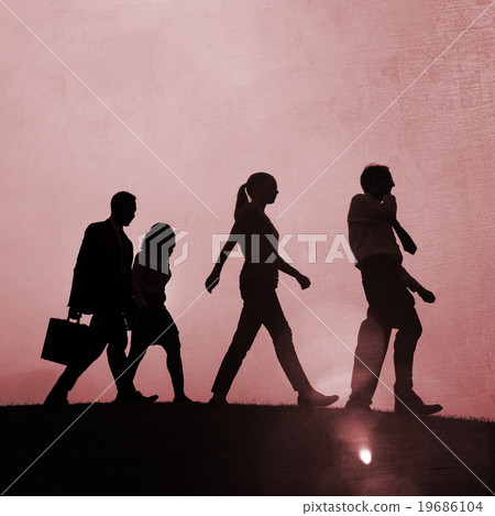 Business People Walking Travel Corporate Commuter Concept Business People Walking Travel Corporate Commuter Concept 19686104