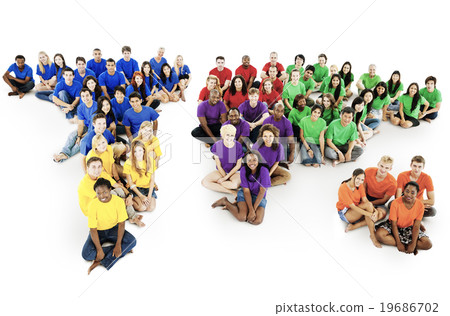 Continent Map College Student Connection Teamwork Concept Continent Map College Student Connection Teamwork Concept 19686702