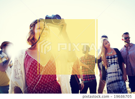 Copy Space Frame Summer Vacation Holiday Concept Copy Space Frame Summer Vacation Holiday Concept 19686705