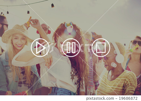 Buttons Multimedia Play Pause Stop Concept 19686872