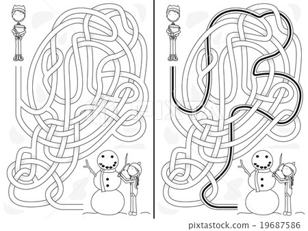 Snowman maze 19687586