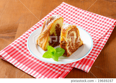 Slices of marble cake 19689287