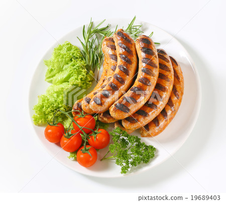 Grilled bratwursts Grilled bratwursts 19689403