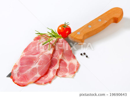 Thin slices of smoked pork Thin slices of smoked pork 19690643