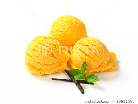 Scoops of yellow ice cream Scoops of yellow ice cream 19691593