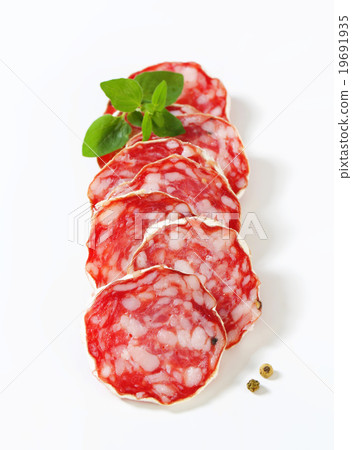 Sliced French dry sausage 19691935