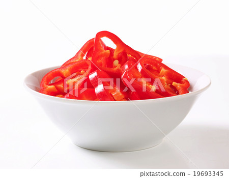 Sliced red bell pepper Sliced red bell pepper 19693345
