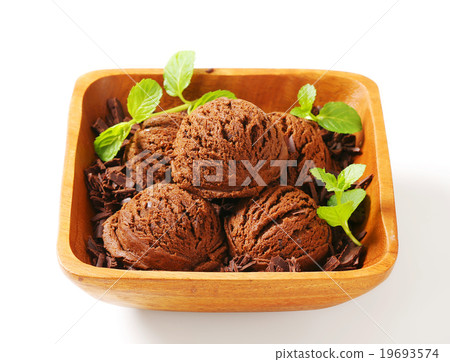 Scoops of chocolate ice cream Scoops of chocolate ice cream 19693574