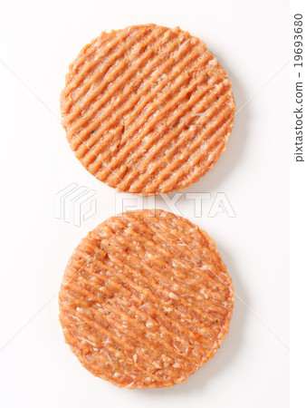Raw burger patties 19693680