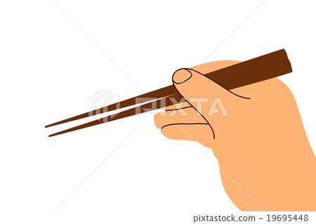 Illustration of hand with chopsticks 19695448