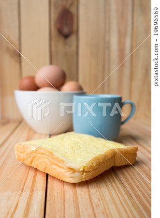breakfast on wood plate breakfast on wood plate 19696569