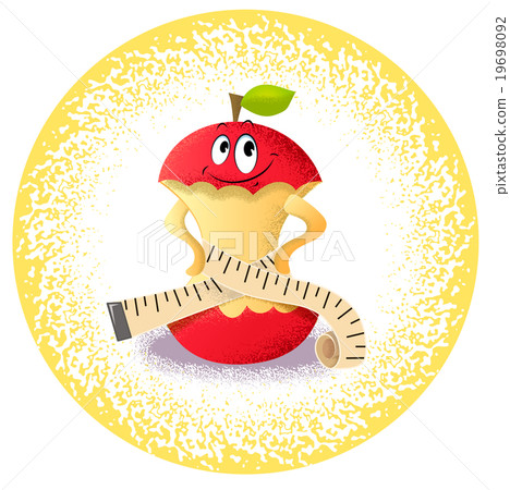 apple with measuring tape - Stock Illustration [19698092] - PIXTA