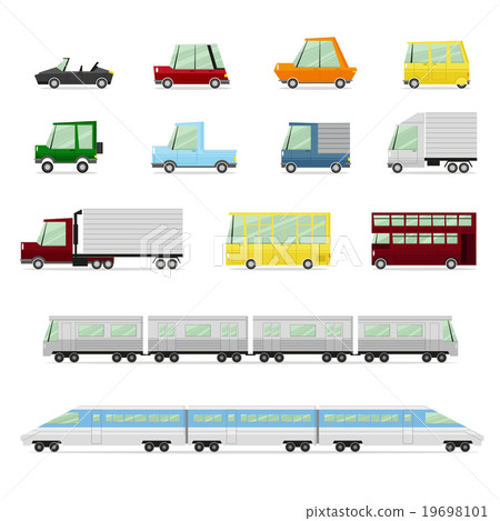 Cars Collection, Vehicles in cartoon flat style 19698101