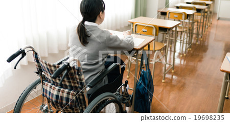 Wheelchair high school student Wheelchair high school student 19698235